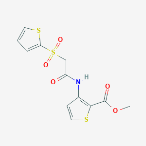 molecular formula C12H11NO5S3 B2987893 3-{[(2-噻吩基磺酰基)乙酰基]氨基}噻吩-2-甲酸甲酯 CAS No. 1021046-60-5