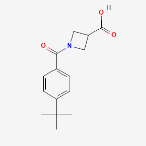 molecular formula C15H19NO3 B2987918 1-(4-tert-butylbenzoyl)azetidine-3-carboxylic Acid CAS No. 866150-95-0