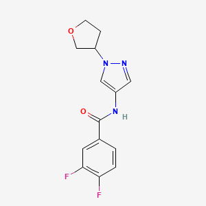 molecular formula C14H13F2N3O2 B2987919 3,4-difluoro-N-[1-(oxolan-3-yl)-1H-pyrazol-4-yl]benzamide CAS No. 1797350-89-0