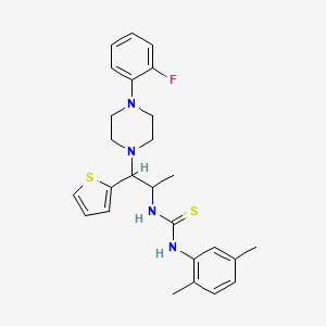 molecular formula C26H31FN4S2 B2987929 1-(2,5-二甲基苯基)-3-(1-(4-(2-氟苯基)哌嗪-1-基)-1-(噻吩-2-基)丙基)硫脲 CAS No. 863017-80-5
