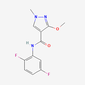 molecular formula C12H11F2N3O2 B2987937 N-(2,5-二氟苯基)-3-甲氧基-1-甲基-1H-吡唑-4-甲酰胺 CAS No. 1014028-50-2