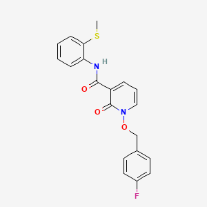 molecular formula C20H17FN2O3S B2987947 1-[(4-氟苯基)甲氧基]-N-(2-甲硫基苯基)-2-氧代吡啶-3-甲酰胺 CAS No. 868678-21-1
