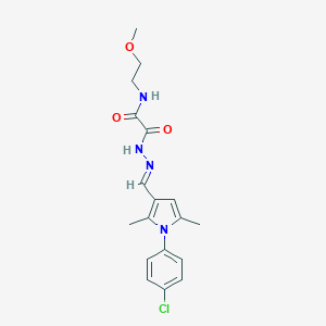 molecular formula C18H21ClN4O3 B298796 2-(2-{[1-(4-chlorophenyl)-2,5-dimethyl-1H-pyrrol-3-yl]methylene}hydrazino)-N-(2-methoxyethyl)-2-oxoacetamide 