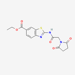 Ethyl 2-(2-(2,5-dioxopyrrolidin-1-yl)acetamido)benzo[d]thiazole-6-carboxylate