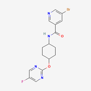 molecular formula C16H16BrFN4O2 B2987963 5-溴-N-((1r,4r)-4-((5-氟嘧啶-2-基)氧基)环己基)烟酰胺 CAS No. 2034501-86-3