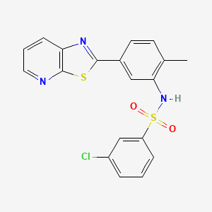 molecular formula C19H14ClN3O2S2 B2987964 3-氯-N-(2-甲基-5-(噻唑并[5,4-b]吡啶-2-基)苯基)苯磺酰胺 CAS No. 896679-76-8
