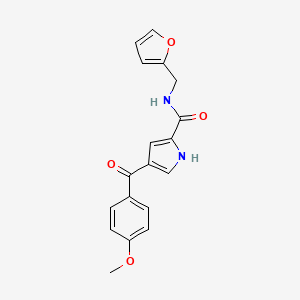 molecular formula C18H16N2O4 B2987966 N-(2-furylmethyl)-4-(4-methoxybenzoyl)-1H-pyrrole-2-carboxamide CAS No. 478259-29-9