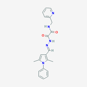 molecular formula C21H21N5O2 B298797 2-{2-[(2,5-二甲基-1-苯基-1H-吡咯-3-基)亚甲基]肼基}-2-氧代-N-(2-吡啶基甲基)乙酰胺 
