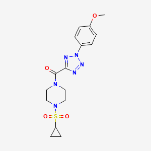 molecular formula C16H20N6O4S B2987971 (4-(cyclopropylsulfonyl)piperazin-1-yl)(2-(4-methoxyphenyl)-2H-tetrazol-5-yl)methanone CAS No. 1396878-44-6