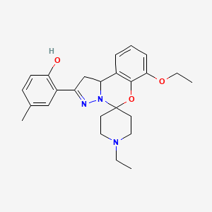 2-(7-Ethoxy-1'-ethyl-1,10b-dihydrospiro[benzo[e]pyrazolo[1,5-c][1,3]oxazine-5,4'-piperidin]-2-yl)-4-methylphenol