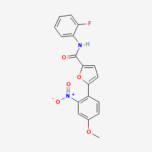 molecular formula C18H13FN2O5 B2987975 N-(2-fluorophenyl)-5-(4-methoxy-2-nitrophenyl)furan-2-carboxamide CAS No. 887348-28-9
