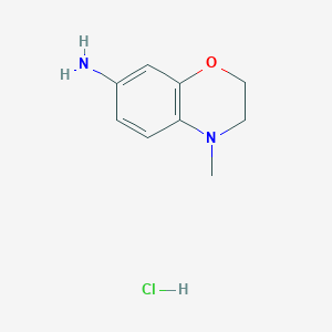molecular formula C9H13ClN2O B2987977 4-Methyl-2,3-dihydro-1,4-benzoxazin-7-amine;hydrochloride CAS No. 2408963-59-5