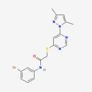 molecular formula C17H16BrN5OS B2987978 N-(3-溴苯基)-2-((6-(3,5-二甲基-1H-吡唑-1-基)嘧啶-4-基)硫代)乙酰胺 CAS No. 1251557-98-8