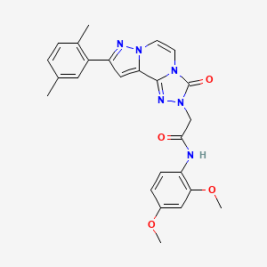 N-(2,4-dimethoxyphenyl)-2-[11-(2,5-dimethylphenyl)-5-oxo-3,4,6,9,10-pentazatricyclo[7.3.0.02,6]dodeca-1(12),2,7,10-tetraen-4-yl]acetamide