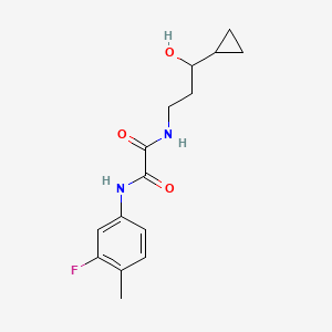 molecular formula C15H19FN2O3 B2987982 N1-(3-cyclopropyl-3-hydroxypropyl)-N2-(3-fluoro-4-methylphenyl)oxalamide CAS No. 1396679-76-7