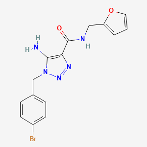 molecular formula C15H14BrN5O2 B2987984 5-amino-1-(4-bromobenzyl)-N-(furan-2-ylmethyl)-1H-1,2,3-triazole-4-carboxamide CAS No. 899736-68-6