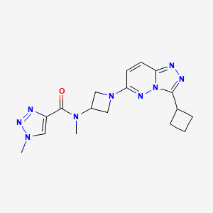 molecular formula C17H21N9O B2987992 N-(1-{3-环丁基-[1,2,4]三唑并[4,3-b]哒嗪-6-基}氮杂环-3-基)-N,1-二甲基-1H-1,2,3-三唑-4-甲酰胺 CAS No. 2202006-06-0