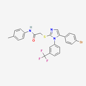 2-((5-(4-bromophenyl)-1-(3-(trifluoromethyl)phenyl)-1H-imidazol-2-yl)thio)-N-(p-tolyl)acetamide