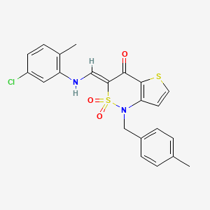 (3Z)-3-{[(5-chloro-2-methylphenyl)amino]methylene}-1-(4-methylbenzyl)-1H-thieno[3,2-c][1,2]thiazin-4(3H)-one 2,2-dioxide