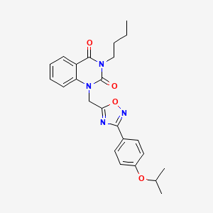 molecular formula C24H26N4O4 B2988002 3-butyl-1-((3-(4-isopropoxyphenyl)-1,2,4-oxadiazol-5-yl)methyl)quinazoline-2,4(1H,3H)-dione CAS No. 1207033-09-7