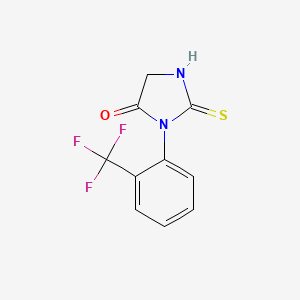 molecular formula C10H7F3N2OS B2988006 2-硫代-1-[2-(三氟甲基)苯基]-4,5-二氢-1H-咪唑-5-酮 CAS No. 852389-02-7