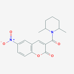 molecular formula C17H18N2O5 B2988007 3-(2,6-dimethylpiperidine-1-carbonyl)-6-nitro-2H-chromen-2-one CAS No. 326884-22-4