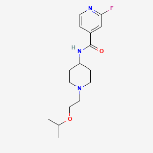 molecular formula C16H24FN3O2 B2988009 2-氟-N-[1-(2-丙-2-氧乙基)哌啶-4-基]吡啶-4-甲酰胺 CAS No. 1436204-34-0