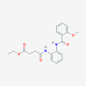 molecular formula C20H22N2O5 B2988014 Ethyl 4-((2-(2-methoxybenzamido)phenyl)amino)-4-oxobutanoate CAS No. 1207017-12-6