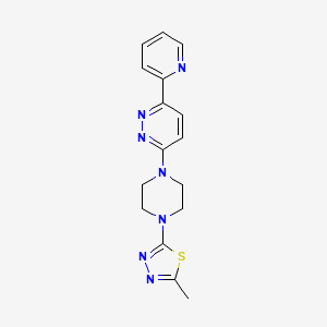 molecular formula C16H17N7S B2988017 2-Methyl-5-[4-(6-pyridin-2-ylpyridazin-3-yl)piperazin-1-yl]-1,3,4-thiadiazole CAS No. 2380173-09-9