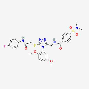 N-((4-(2,5-dimethoxyphenyl)-5-((2-((4-fluorophenyl)amino)-2-oxoethyl)thio)-4H-1,2,4-triazol-3-yl)methyl)-4-(N,N-dimethylsulfamoyl)benzamide