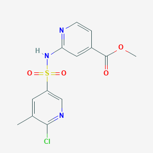 molecular formula C13H12ClN3O4S B2988036 Methyl 2-(6-chloro-5-methylpyridine-3-sulfonamido)pyridine-4-carboxylate CAS No. 1356727-55-3