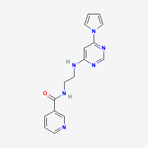 N-(2-((6-(1H-pyrrol-1-yl)pyrimidin-4-yl)amino)ethyl)nicotinamide