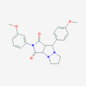 molecular formula C22H23N3O4 B298804 2-(3-methoxyphenyl)-9-(4-methoxyphenyl)tetrahydro-5H-pyrazolo[1,2-a]pyrrolo[3,4-c]pyrazole-1,3(2H,3aH)-dione 