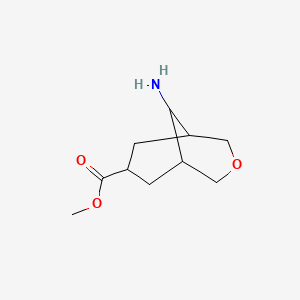 molecular formula C10H17NO3 B2988043 Methyl 9-amino-3-oxabicyclo[3.3.1]nonane-7-carboxylate CAS No. 1823444-16-1