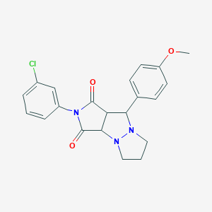 molecular formula C21H20ClN3O3 B298805 2-(3-chlorophenyl)-9-(4-methoxyphenyl)tetrahydro-5H-pyrazolo[1,2-a]pyrrolo[3,4-c]pyrazole-1,3(2H,3aH)-dione 