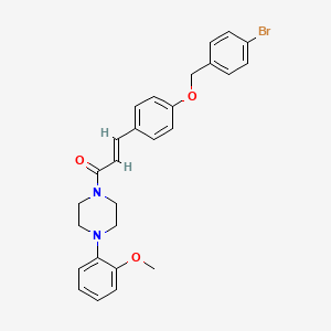 molecular formula C27H27BrN2O3 B2988053 (E)-3-{4-[(4-bromobenzyl)oxy]phenyl}-1-[4-(2-methoxyphenyl)piperazino]-2-propen-1-one CAS No. 477889-18-2