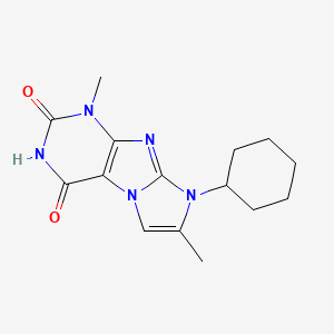 molecular formula C15H19N5O2 B2988054 6-Cyclohexyl-4,7-dimethylpurino[7,8-a]imidazole-1,3-dione CAS No. 879467-34-2
