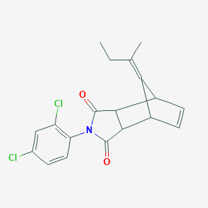 molecular formula C19H17Cl2NO2 B298806 8-(butan-2-ylidene)-2-(2,4-dichlorophenyl)-3a,4,7,7a-tetrahydro-1H-4,7-methanoisoindole-1,3(2H)-dione 