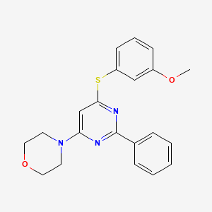 4-{6-[(3-Methoxyphenyl)sulfanyl]-2-phenyl-4-pyrimidinyl}morpholine