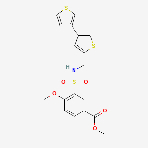 molecular formula C18H17NO5S3 B2988065 Methyl 3-[({[3,3'-bithiophene]-5-yl}methyl)sulfamoyl]-4-methoxybenzoate CAS No. 2379951-44-5