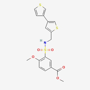 B2988065 Methyl 3-[({[3,3'-bithiophene]-5-yl}methyl)sulfamoyl]-4-methoxybenzoate CAS No. 2379951-44-5