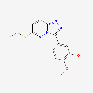 molecular formula C15H16N4O2S B2988079 3-(3,4-Dimethoxyphenyl)-6-ethylsulfanyl-[1,2,4]triazolo[4,3-b]pyridazine CAS No. 852437-21-9