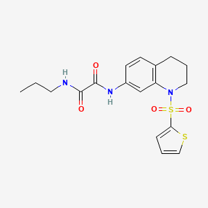 molecular formula C18H21N3O4S2 B2988088 N-propyl-N'-(1-thiophen-2-ylsulfonyl-3,4-dihydro-2H-quinolin-7-yl)oxamide CAS No. 898430-28-9