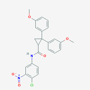 molecular formula C24H21ClN2O5 B298809 N-{4-chloro-3-nitrophenyl}-2,2-bis(3-methoxyphenyl)cyclopropanecarboxamide 