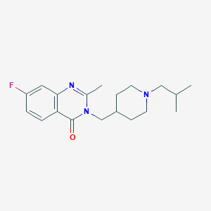 molecular formula C19H26FN3O B2988095 7-Fluoro-2-methyl-3-[[1-(2-methylpropyl)piperidin-4-yl]methyl]quinazolin-4-one CAS No. 2415454-98-5