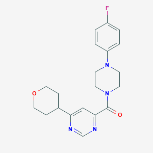 [4-(4-Fluorophenyl)piperazin-1-yl]-[6-(oxan-4-yl)pyrimidin-4-yl]methanone