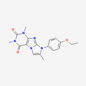 molecular formula C18H19N5O3 B2988098 6-(4-Ethoxyphenyl)-2,4,7-trimethylpurino[7,8-a]imidazole-1,3-dione CAS No. 876901-54-1