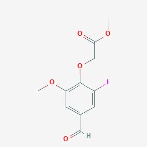 molecular formula C11H11IO5 B2988101 甲酸(4-甲酰-2-碘-6-甲氧基苯氧基)甲酯 CAS No. 428460-82-6