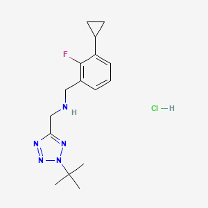 N-[(2-Tert-butyltetrazol-5-yl)methyl]-1-(3-cyclopropyl-2-fluorophenyl)methanamine;hydrochloride