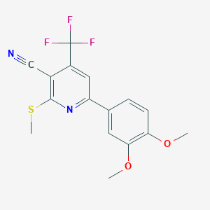 6-(3,4-Dimethoxyphenyl)-2-(methylthio)-4-(trifluoromethyl)nicotinonitrile